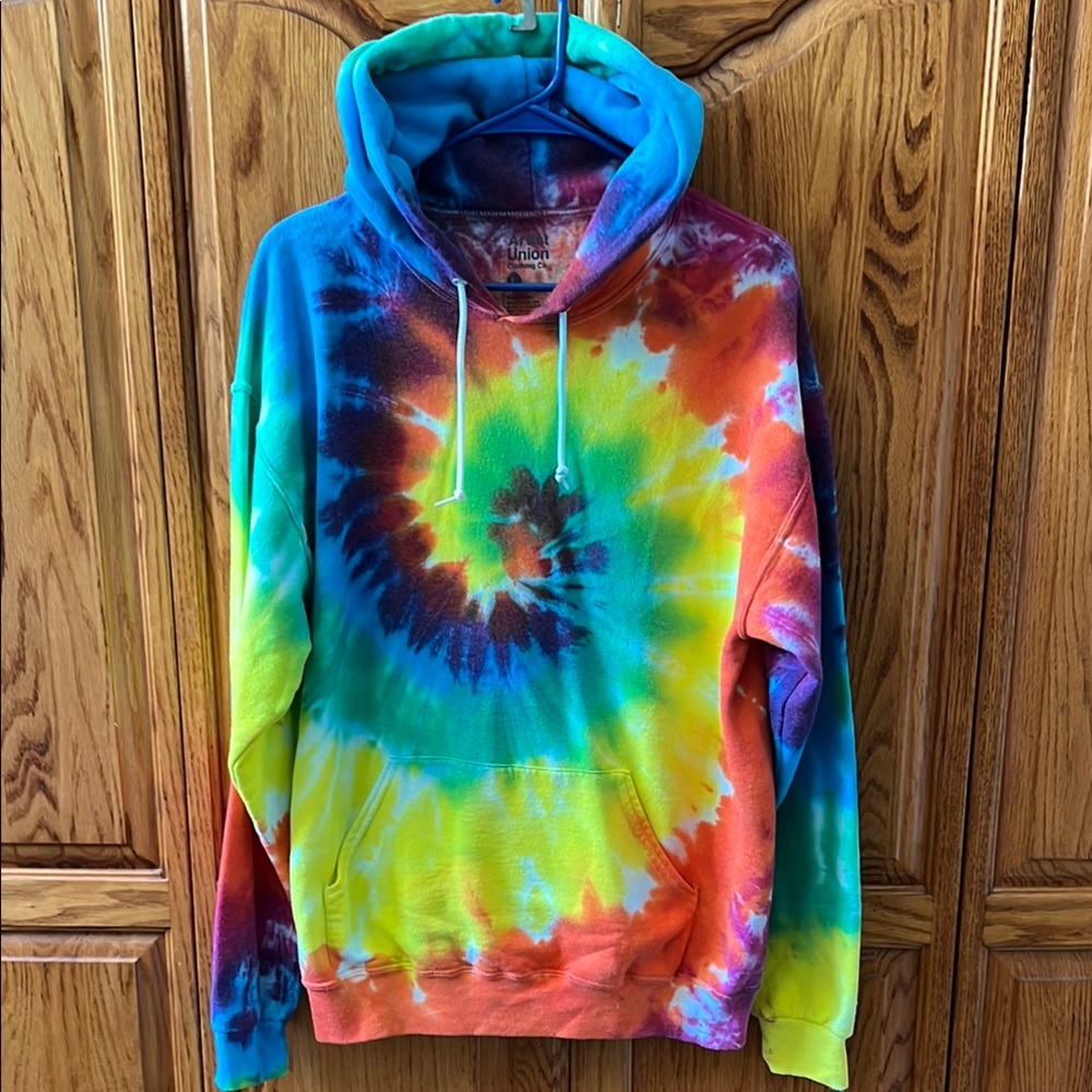 Artist Union Clothing Co Blue and Red Sweater Vibrant Design